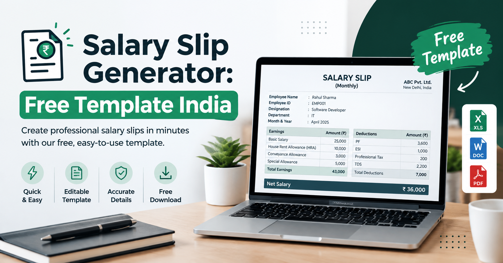 Salary Slip Generator: Free Template India