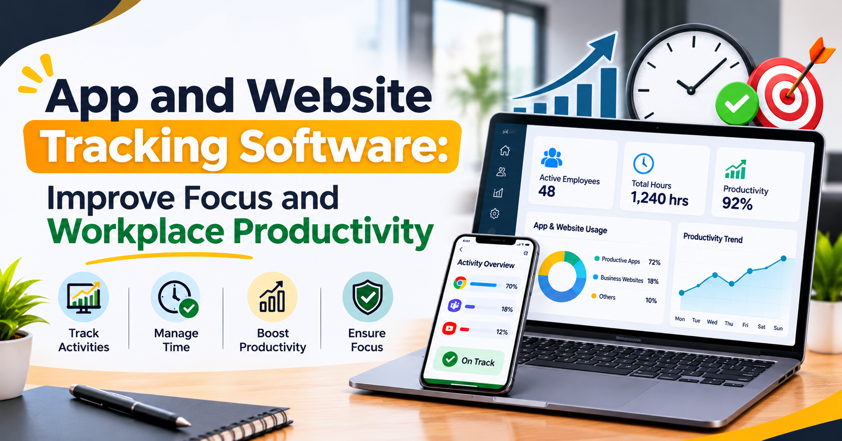 App and Website Tracking Software: Improve Focus and Workplace Productivity